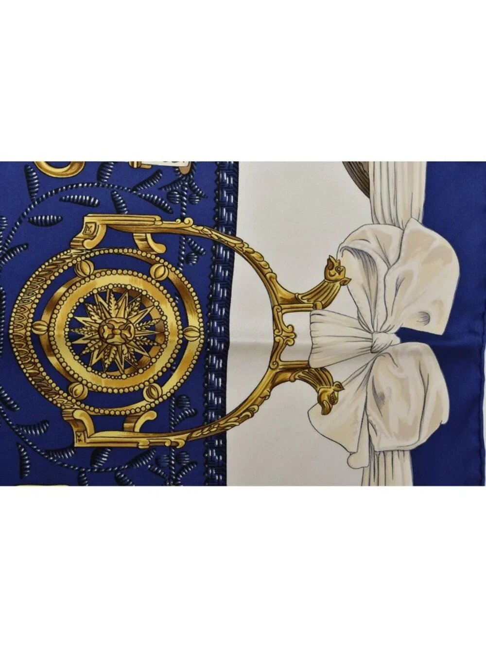 Hermes Carre 90 Scarf Vintage Etriers Stirrup Fantasy Blue